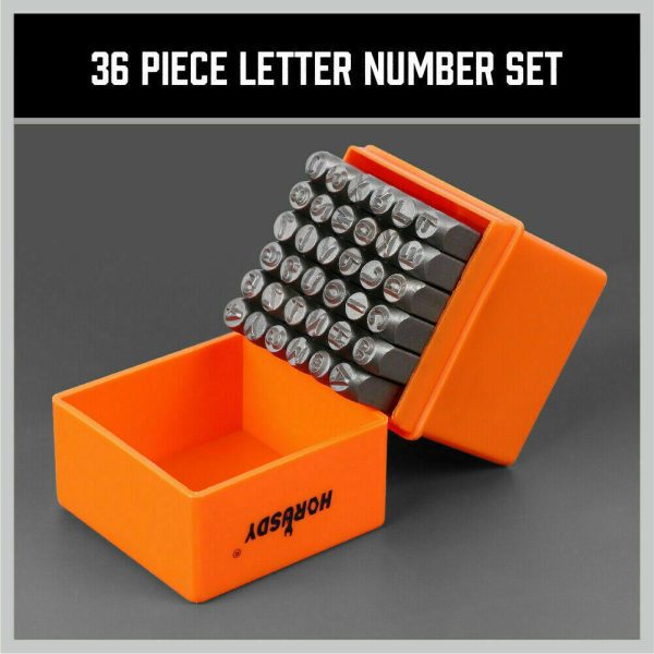 Wood & Leather Punch Set 6mm 36x Piece Numbers & Capital Letters - Image 3