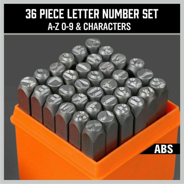 Wood & Leather Punch Set 6mm 36x Piece Numbers & Capital Letters - Image 4