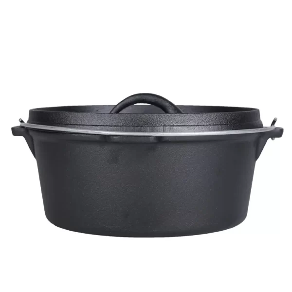 Multi-function kitchen cast iron pan pot set non stick cookware set cooking thick iron cast deep pan with lid - Image 2