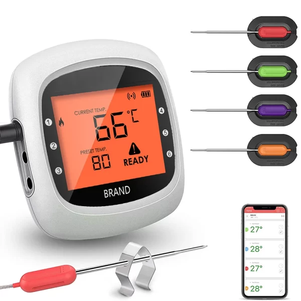 Multi Probe Wireless Thermometer with Sensor for Grill