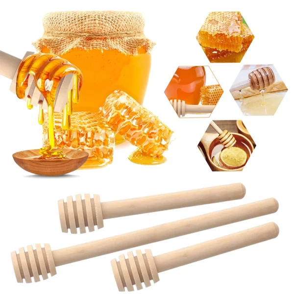 Mini Wooden Honey Mixing Dipper Spoon