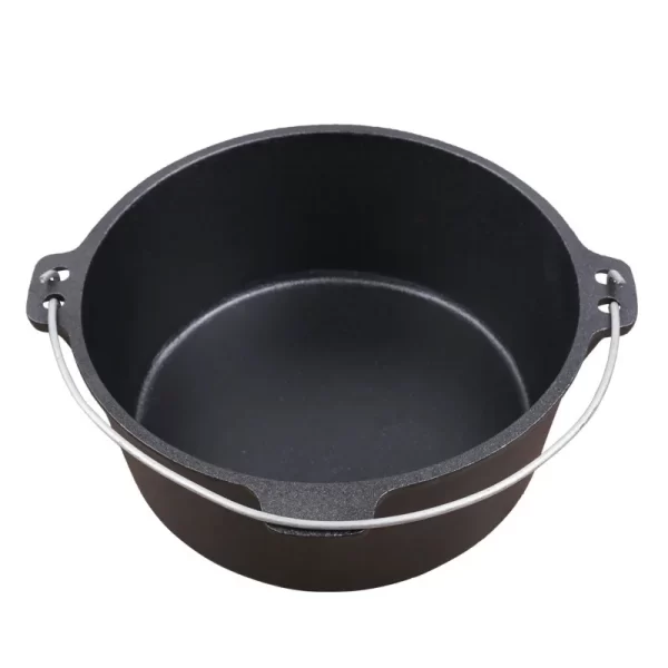 Multi-function kitchen cast iron pan pot set non stick cookware set cooking thick iron cast deep pan with lid - Image 4