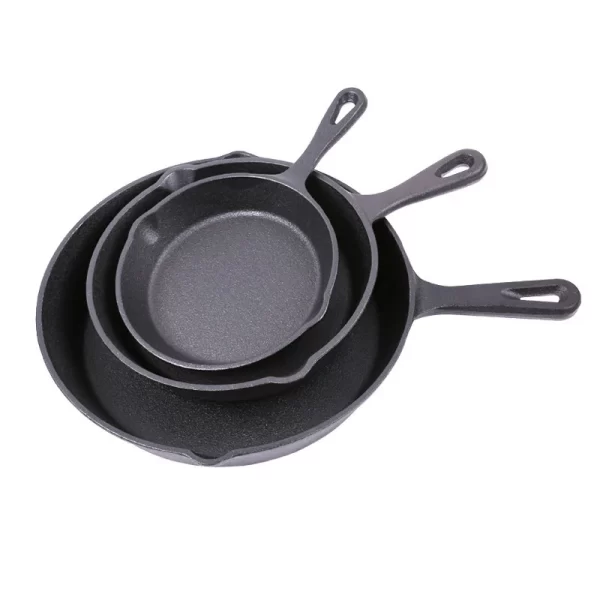 pre-seasoned oil cookware 3pcs Non stick cast iron skillet set