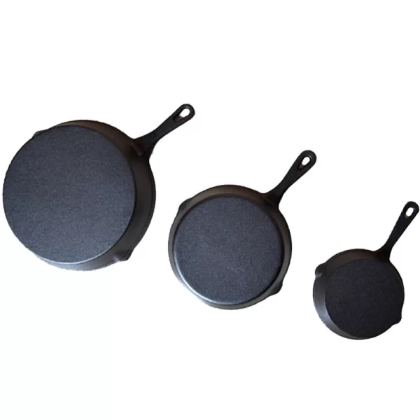 pre-seasoned oil cookware 3pcs Non stick cast iron skillet set - Image 6