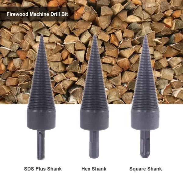 Drill peice for splitting firewood