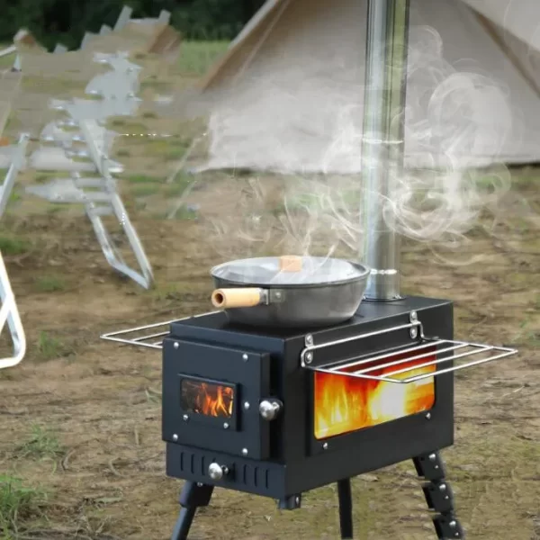 Portable Heating Cooking Free Standing Outdoor Camping Cabinet Wood Burning Stove - Image 2