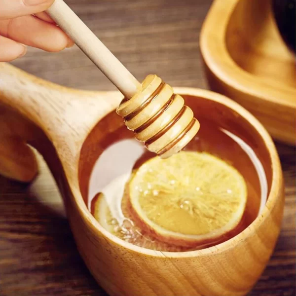 Mini Wooden Honey Mixing Dipper Spoon