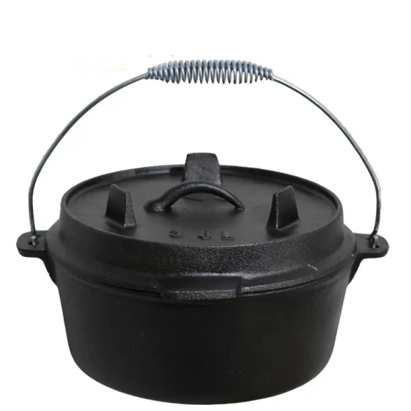 Multi-function kitchen cast iron pan pot set non stick cookware set cooking thick iron cast deep pan with lid