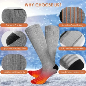 Thick Winter Outdoor Ski Rechargeable Battery Unisex Electric Socks Battery Thermal Self Heated Socks