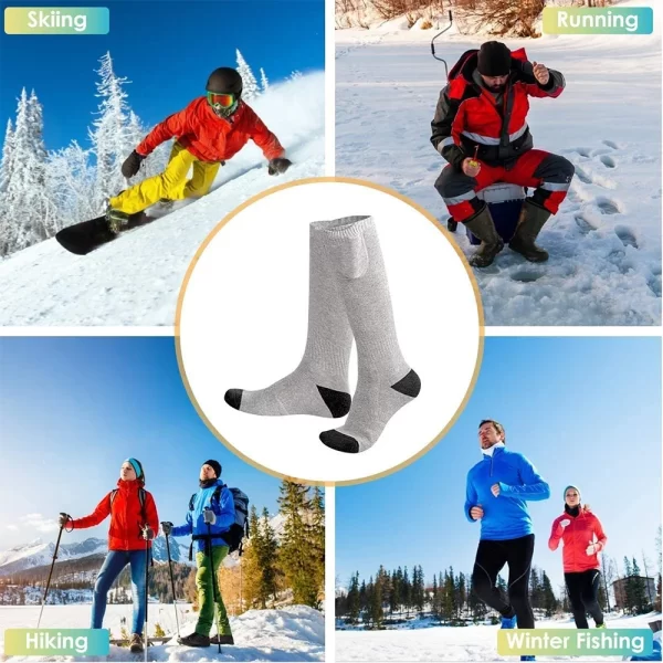 Thick Winter Outdoor Ski Rechargeable Battery Unisex Electric Socks Battery Thermal Self Heated Socks - Image 5