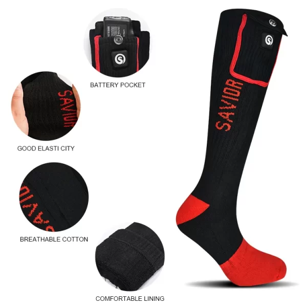 Battery Rechargeable Cotton Electric Winter Heated Socks - Image 3