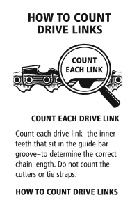 How to count chainsaw chain drive links