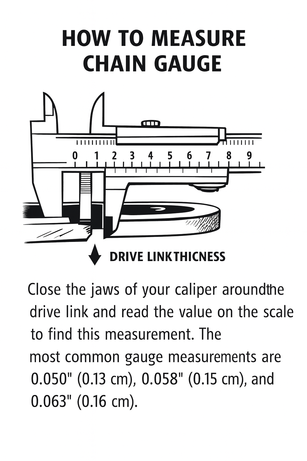 How to measure chainsaw chain gauge